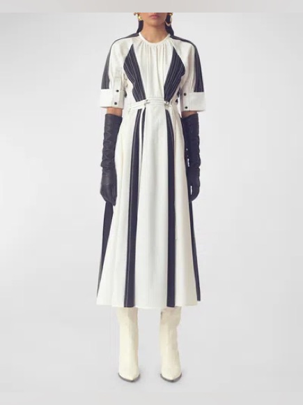 Lovebirds Cinched Colorblock A-Line Black & White Dress Size Xs